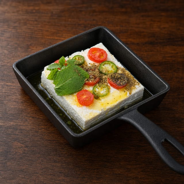 BAKED FETA QUESO.